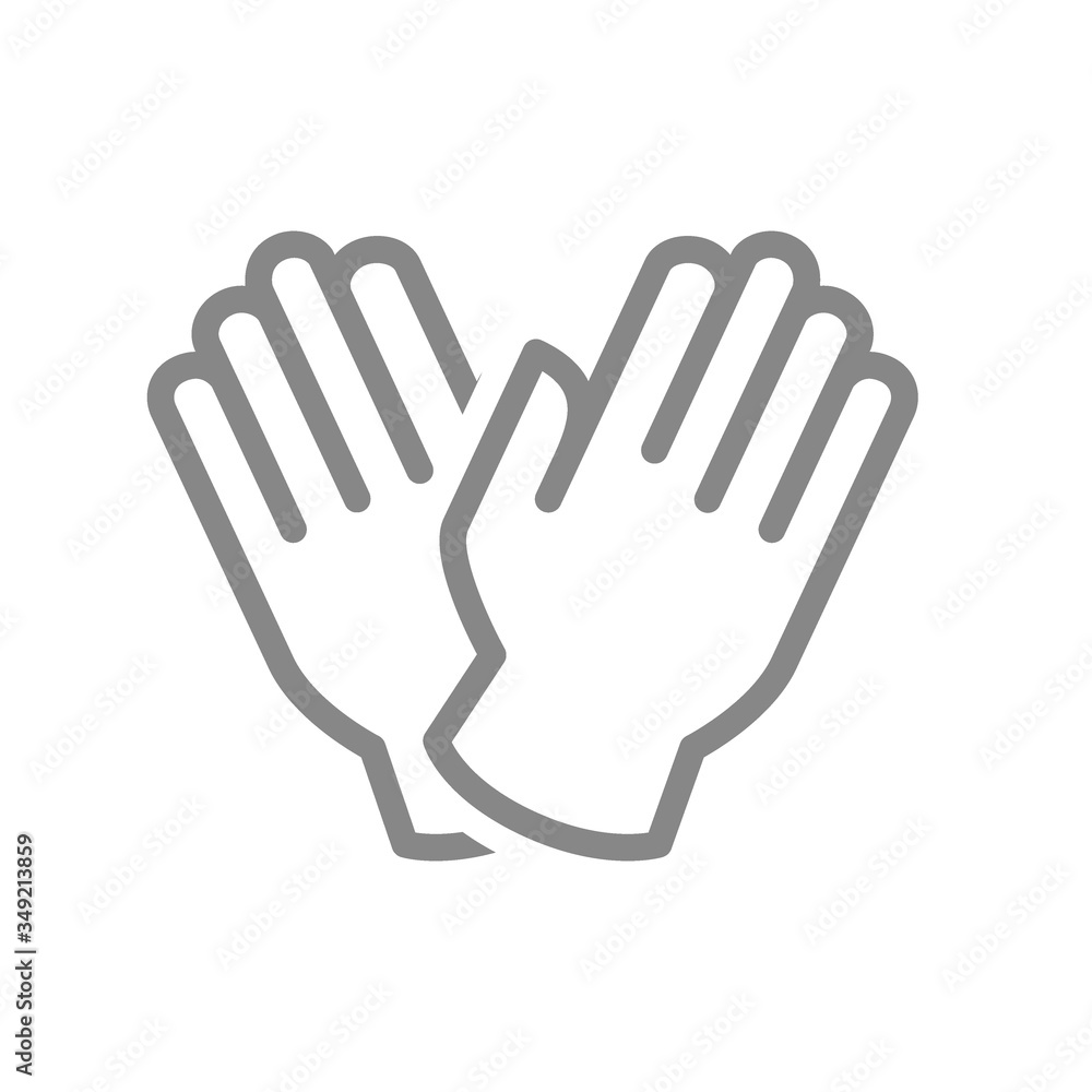 Rubber medical gloves line icon. Hand protective symbol Rubber medical gloves line icon. Hand protective symbol