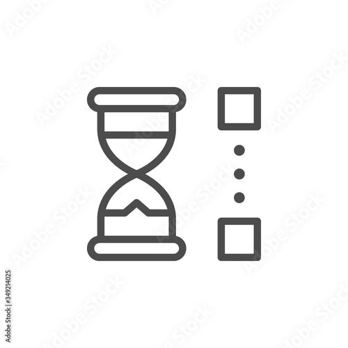 Hourglass line outline icon and time concept