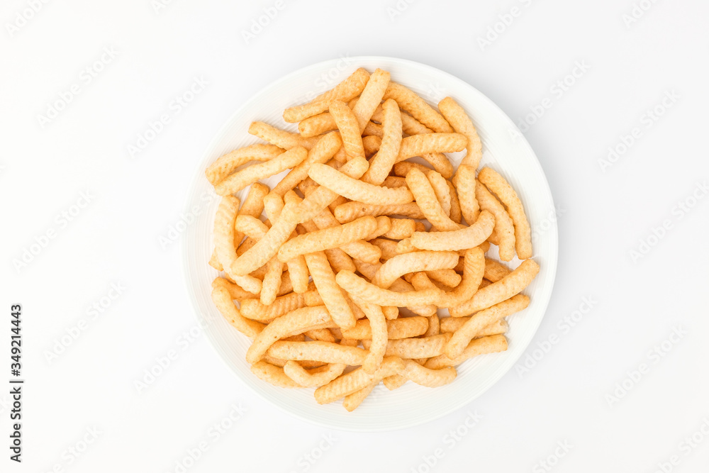 Sweets with shrimp flavor on white background Sweets with shrimp flavor on white background