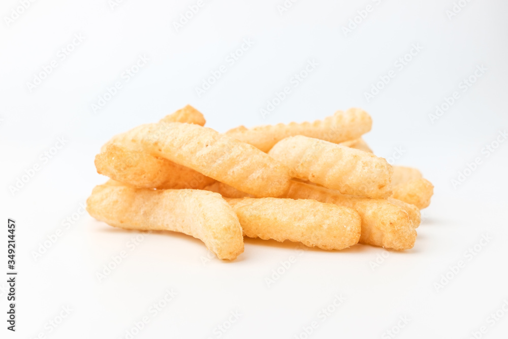 Sweets with shrimp flavor on white background Sweets with shrimp flavor on white background