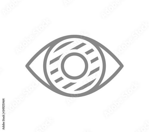 Human eye disease line icon. Infected organ, inflammation of the iris symbol