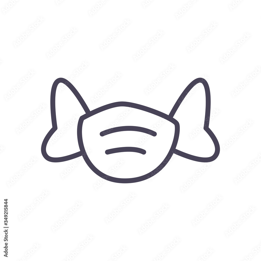 Medical mask line style icon vector design Medical mask line style icon vector design