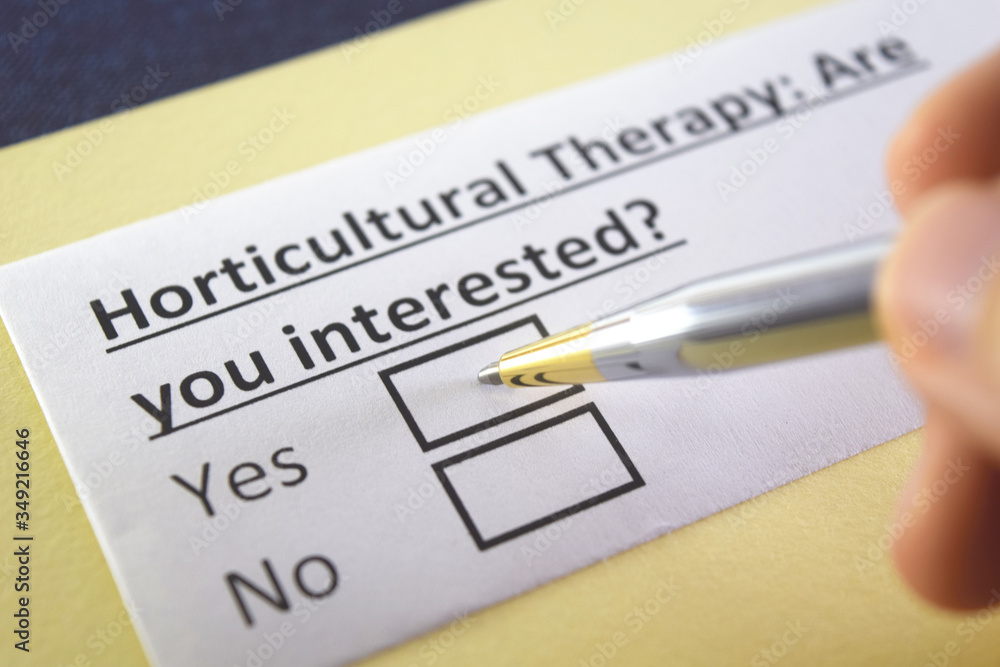 One person is answering question about horticultural therapy. One person is answering question about horticultural therapy.