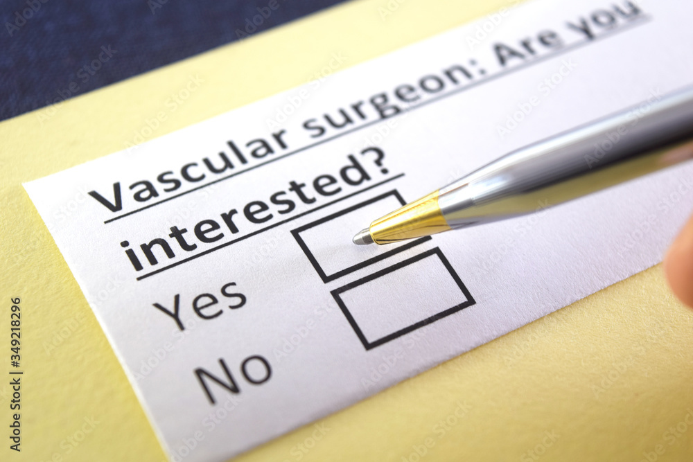 One person is answering question about vascular surgeon. One person is answering question about vascular surgeon.