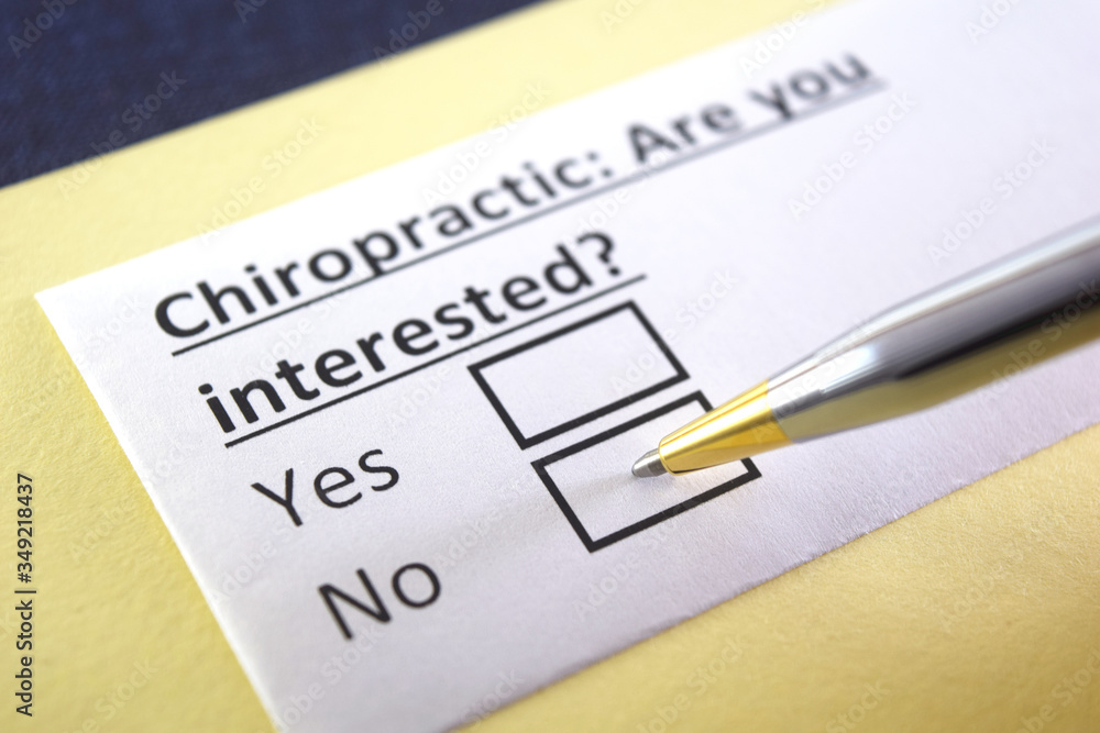 Fototapeta premium One person is answering question about chiropractic.