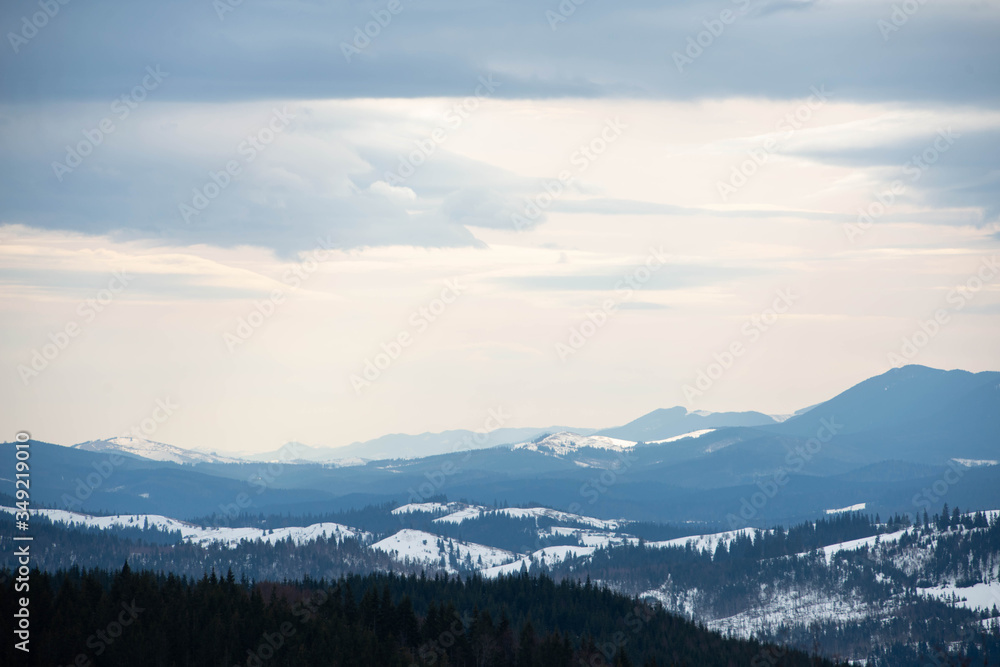 Carpathian mountain valley. Majestic landscape. Ukraine, Europe