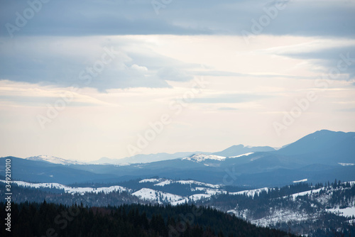 Carpathian mountain valley. Majestic landscape. Ukraine, Europe