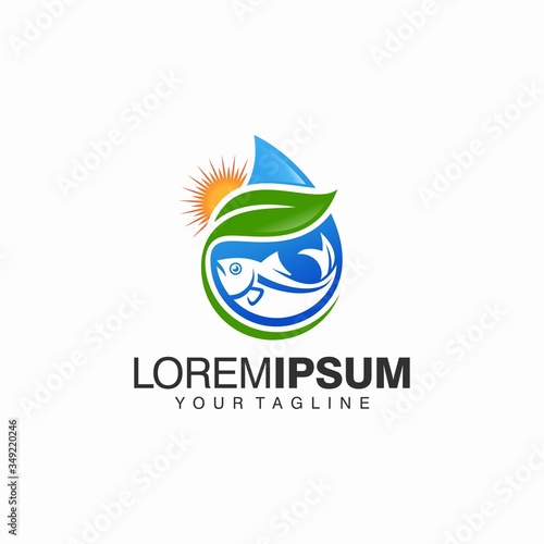 Aquaponics Logo Stock Vector Template