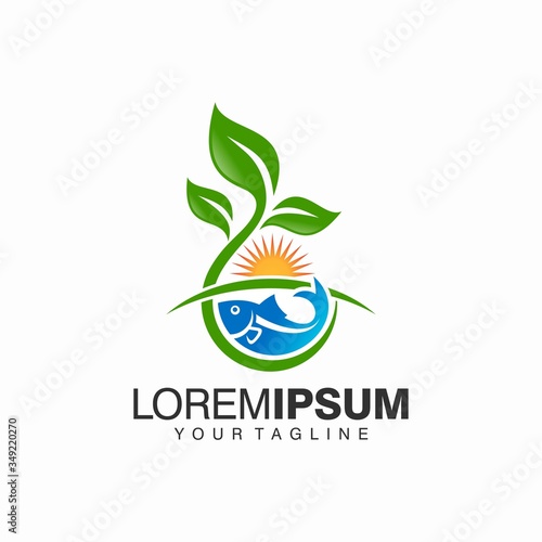 Aquaponics Logo Stock Vector Template