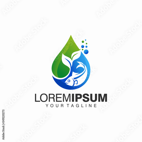 Aquaponics Logo Stock Vector Template
