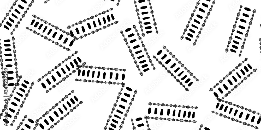 Obraz premium Black hand drawn stripes seamless monohrome pattern. Different elements