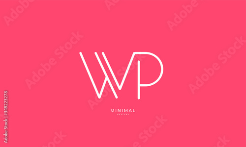 Alphabet letter monogram icon logo WP
