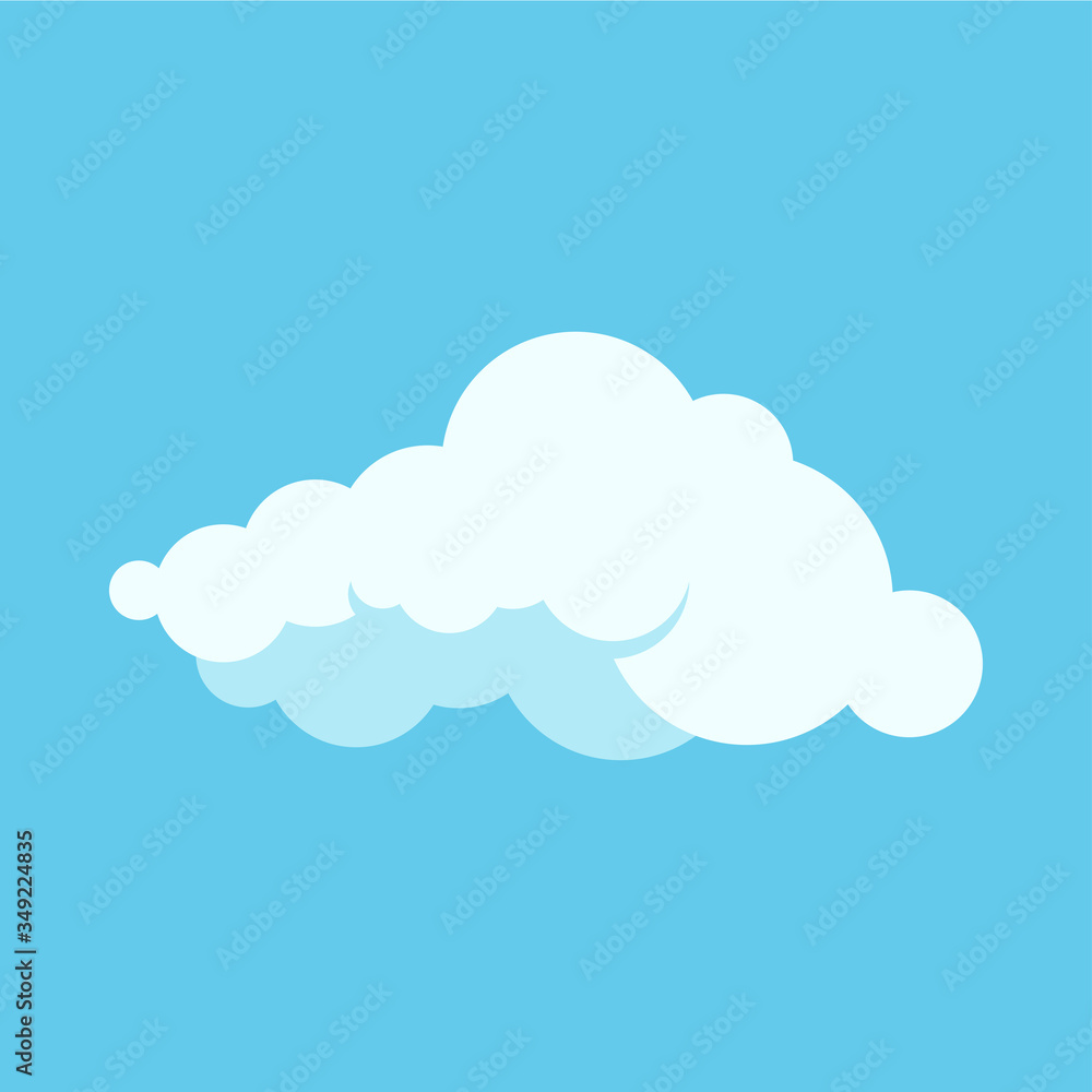 Cloud icon isolated on blue sky background. Cloud icon isolated on blue sky background.
