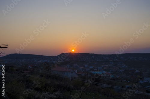 sunset over the city of Simferopol