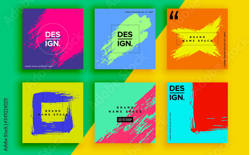 Set of sale banner template design. Vector illustration.