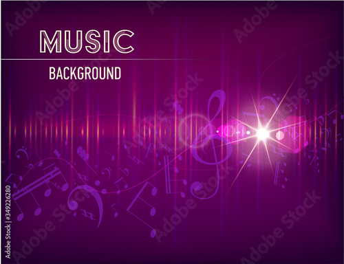 Vector Illustration of an Abstract Background with Music notes. Music concept