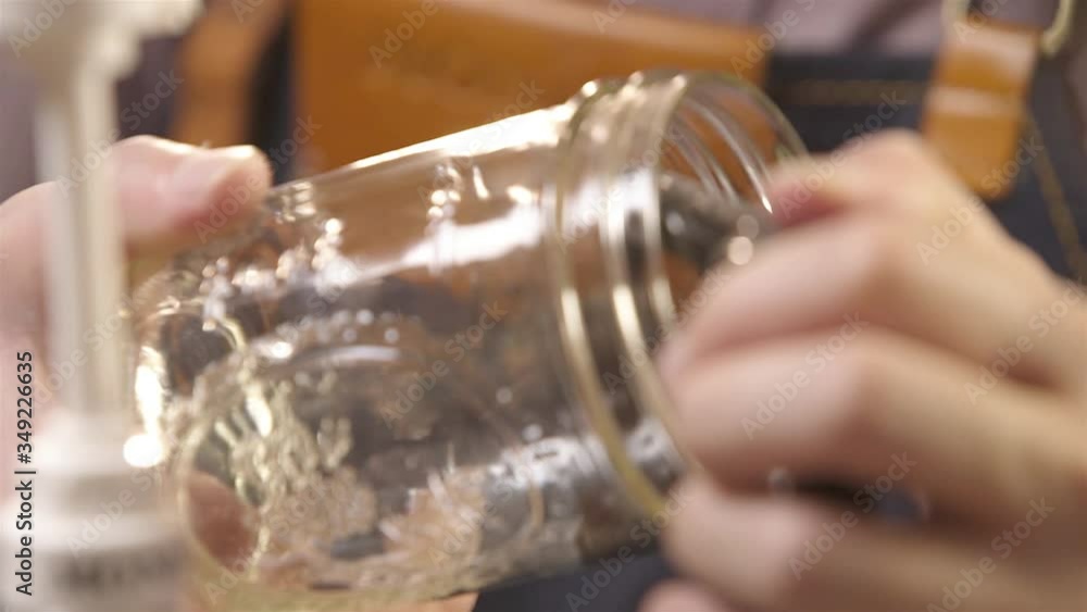 chocolate smeared on the glass jar - static chocolate smeared on the glass jar - static