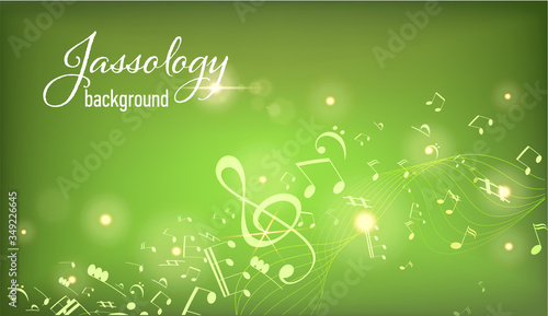 Vector Illustration of an Abstract Background with Music notes. Music concept
