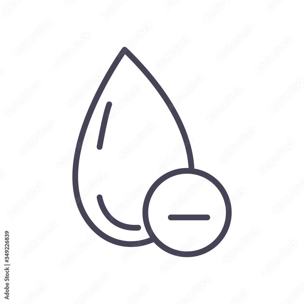 Medical drop with minus symbol line style icon vector design Medical drop with minus symbol line style icon vector design