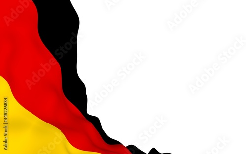 Flag of Germany. Wide format 3D illustration. State symbol of the Federal Republic of Germany. 3D rendering