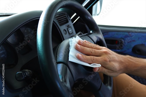The steering wheel has four times the amount of germs found on an average toilet seat.For this reason, we suggest using disinfecting wipes to clean all the surfaces on the steering wheel © SpeedShutter
