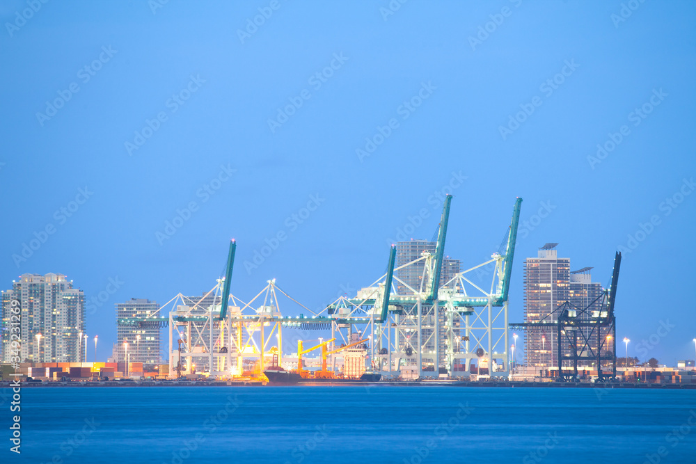 Cranes at the Port of Miami, Miami, Florida, United States
