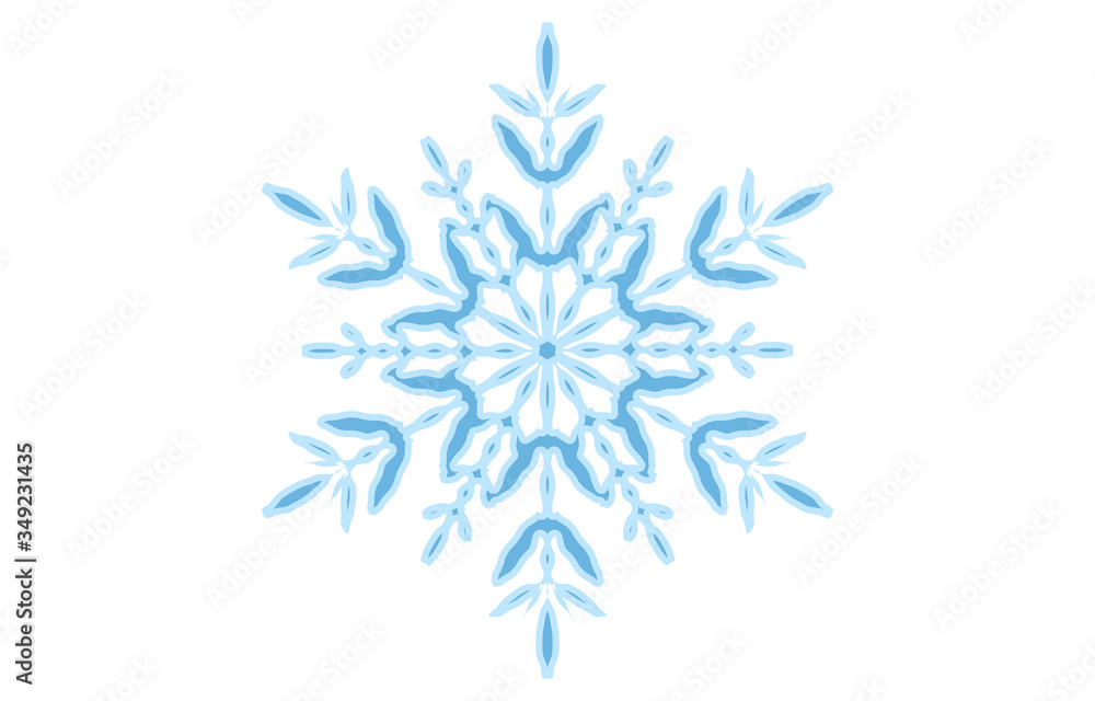 青い雪の結晶のベクターイラスト 青い雪の結晶のベクターイラスト