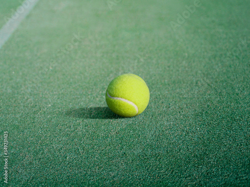 tennis ball in tennis court