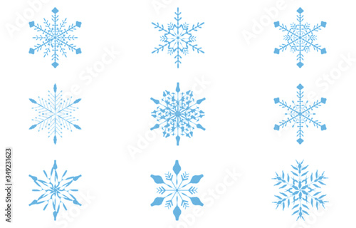 Wallpaper Mural 青い雪の結晶のベクターイラスト Torontodigital.ca