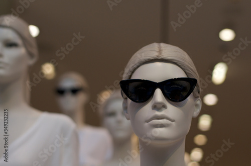 Female like mannequins in a store
