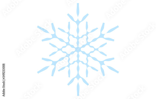青い雪の結晶のベクターイラスト