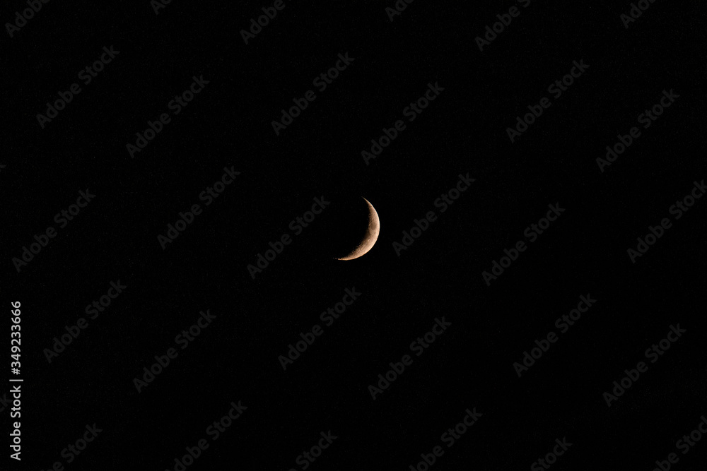 Beautiful view of a crescent at the night. Beautiful view of a crescent at the night.