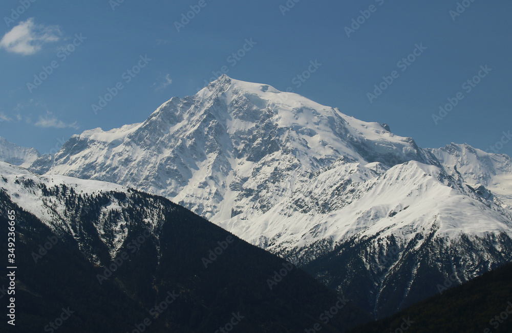 Ortler, König Ortler, Gipfel, höchster Berg der Ostalpen, Vinschgau, Südtirol, Italien, Gletscher, gesehen von der Malser Haide