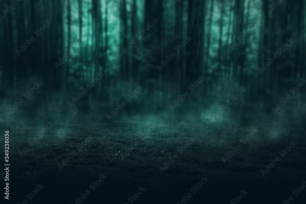Fototapeta premium Empty background scene. rays of searchlights, neon blue and purple light, highlights and lights. Night view of the scene. Dark background with spotlights.