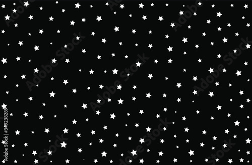  White stars on a black background Festive abstract background for web design.