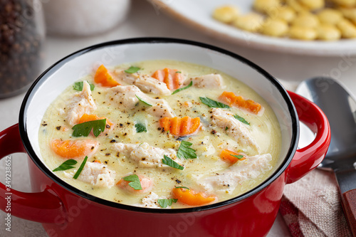 Fotografija Bowl of Creamy Chicken Soup
