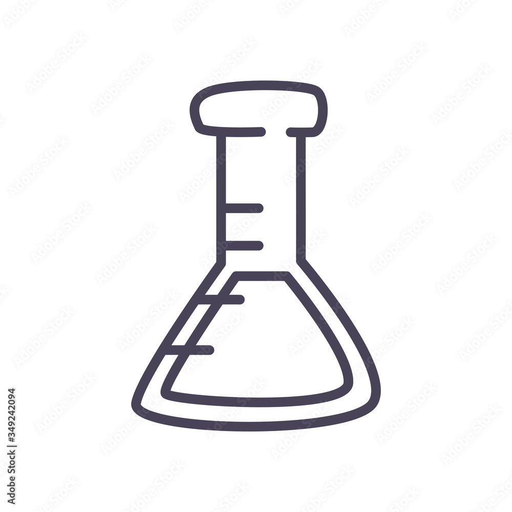 Chemistry flask line style icon vector design