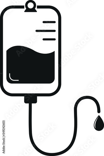 Blood bag icon. infuse icon. intravenous icon vector