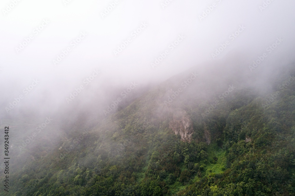 Fogy Anaga Las Carboneras steep cliffsTenerife Canary Islands Canaries Spain
