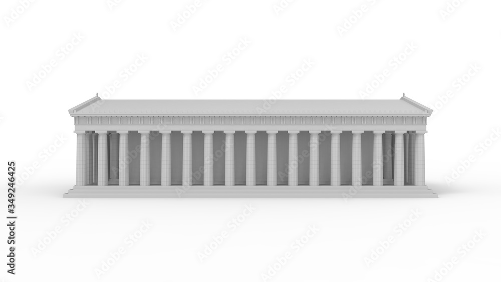 Obraz premium 3D rendering of the Akropolis temple building column architecture