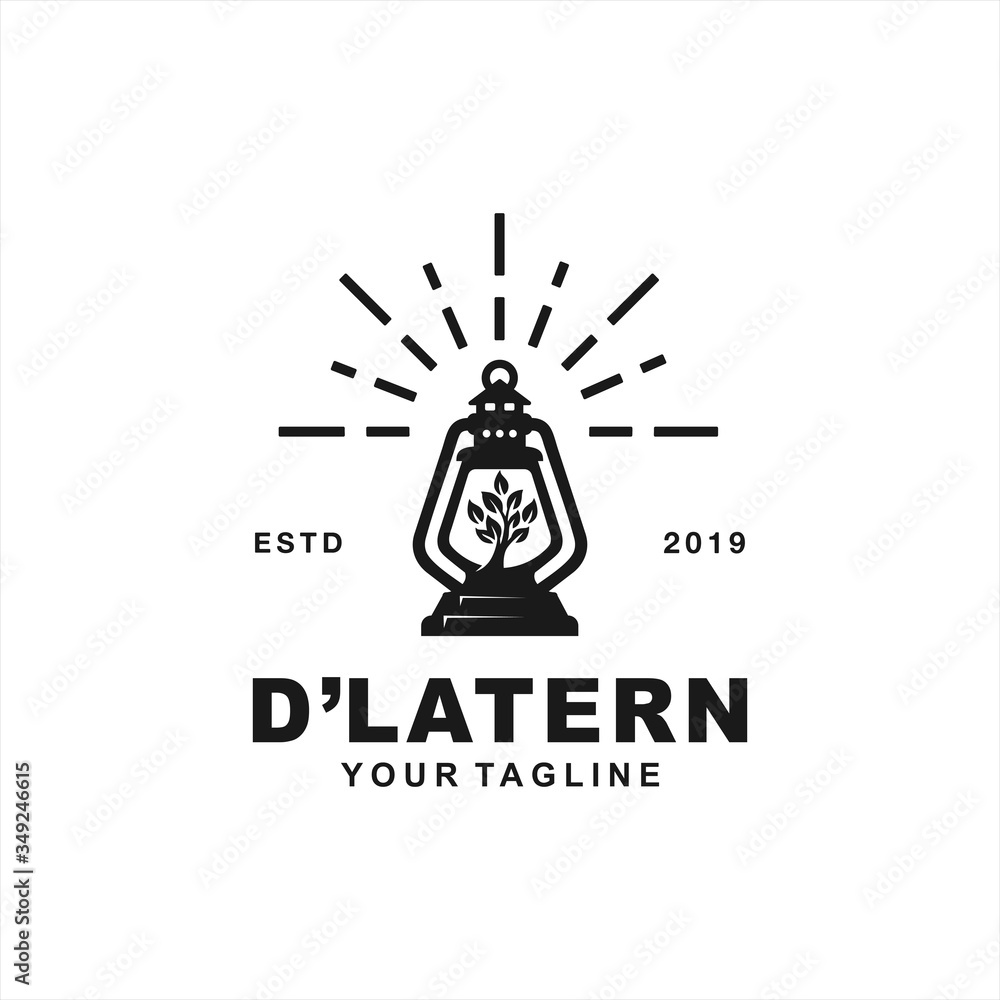 vintage Latern Logo design template idea