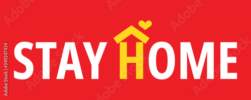 Stay home quote text, hash tag or hashtag. Protection campaign or measure from coronavirus, COVID19.