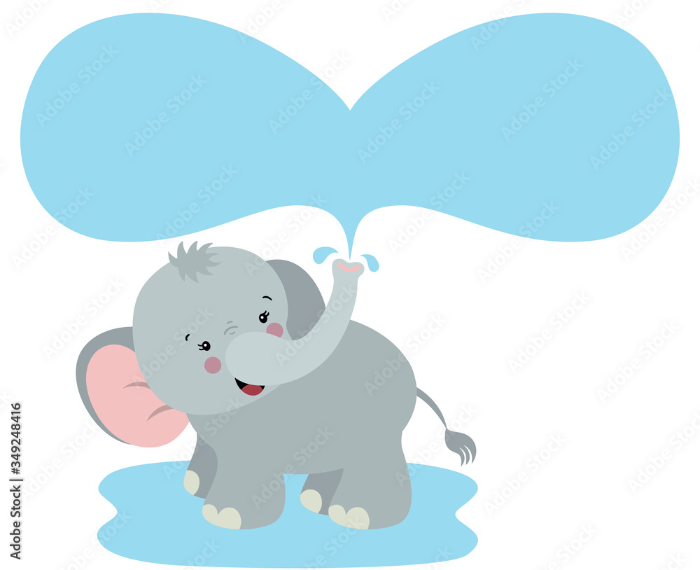 Cute little elephant playing with water
Cute little elephant playing with water
