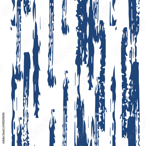 Indigo Color Line Vector Seamless Pattern. Simple 