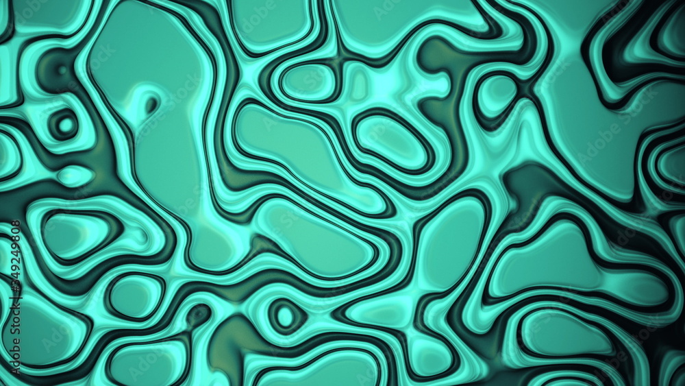 Abstract motion background with liquid bright azure and shining oil texture, wavy smooth surface with white glares. Computer, technology, business and art theme concept. 3d rendering animation 4K Abstract motion background with liquid bright azure and shining oil texture, wavy smooth surface with white glares. Computer, technology, business and art theme concept. 3d rendering animation 4K