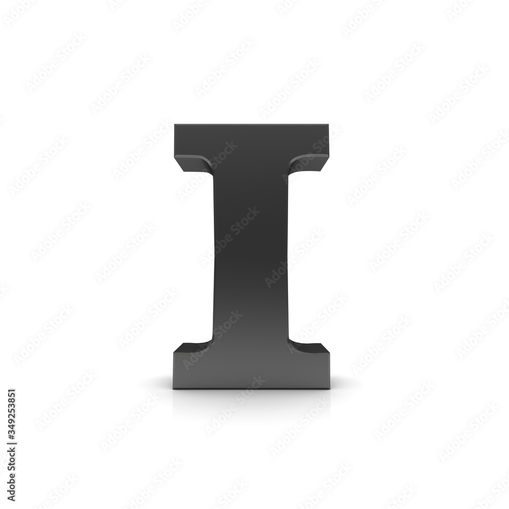 I letter 3d black sign alphabet text capital letter I letter 3d black sign alphabet text capital letter