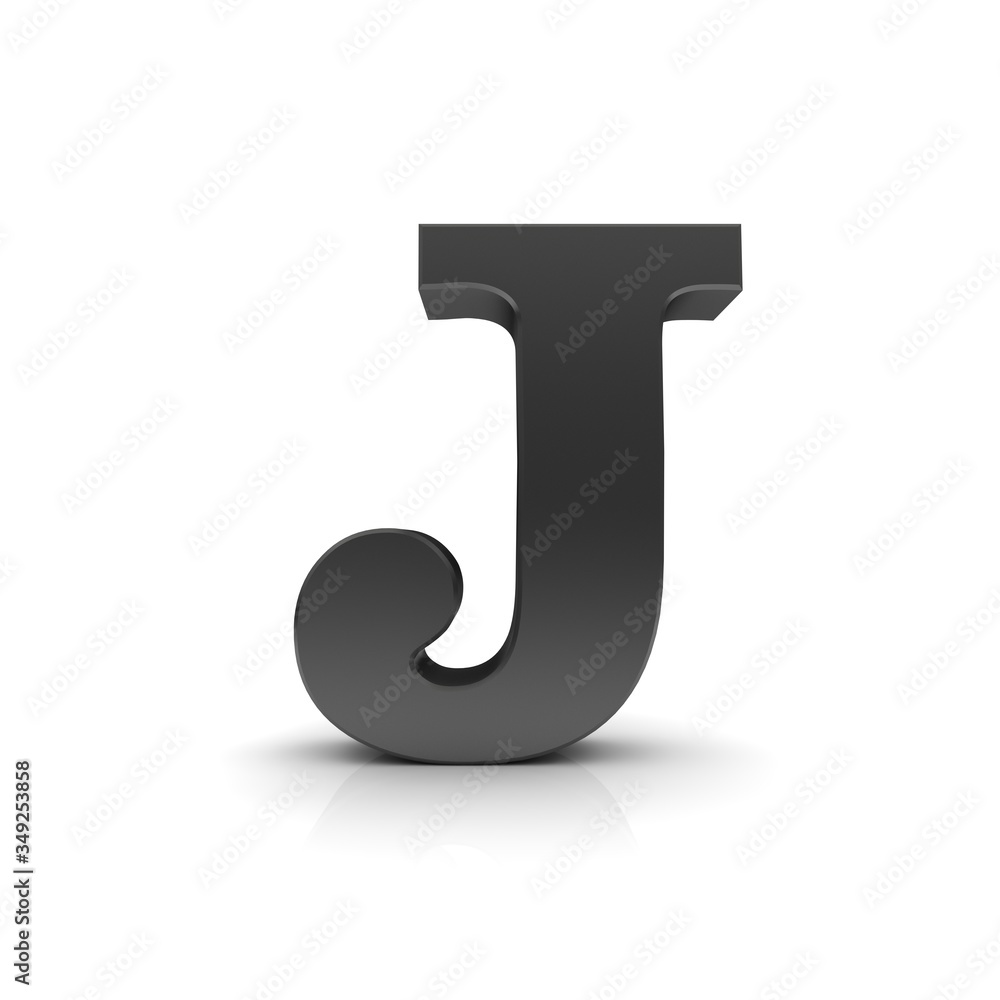 J letter 3d black sign alphabet text capital letter J letter 3d black sign alphabet text capital letter