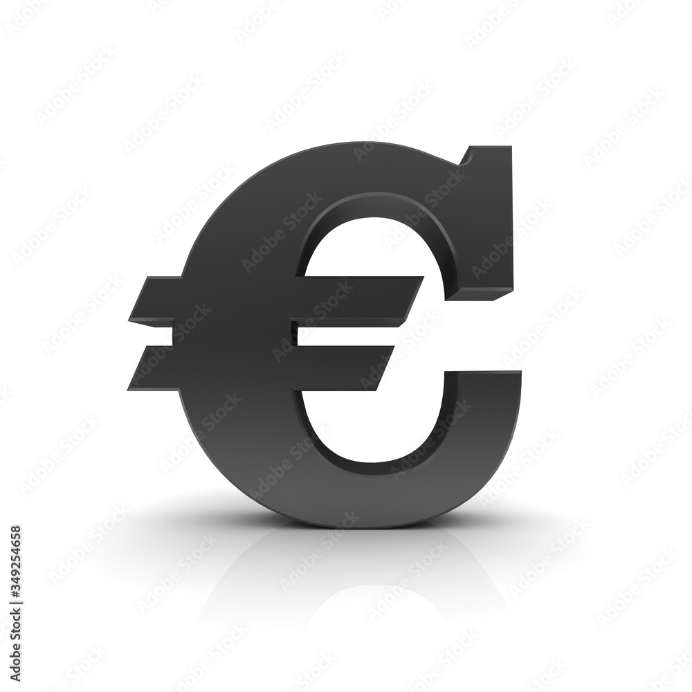 € sign Euro symbol black 3d icon € sign Euro symbol black 3d icon