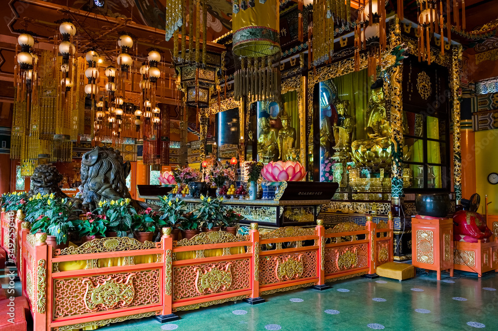 The Hall of the Great Hero at Po Lin Monastery, Lantau Island, Hong Kong The Hall of the Great Hero at Po Lin Monastery, Lantau Island, Hong Kong