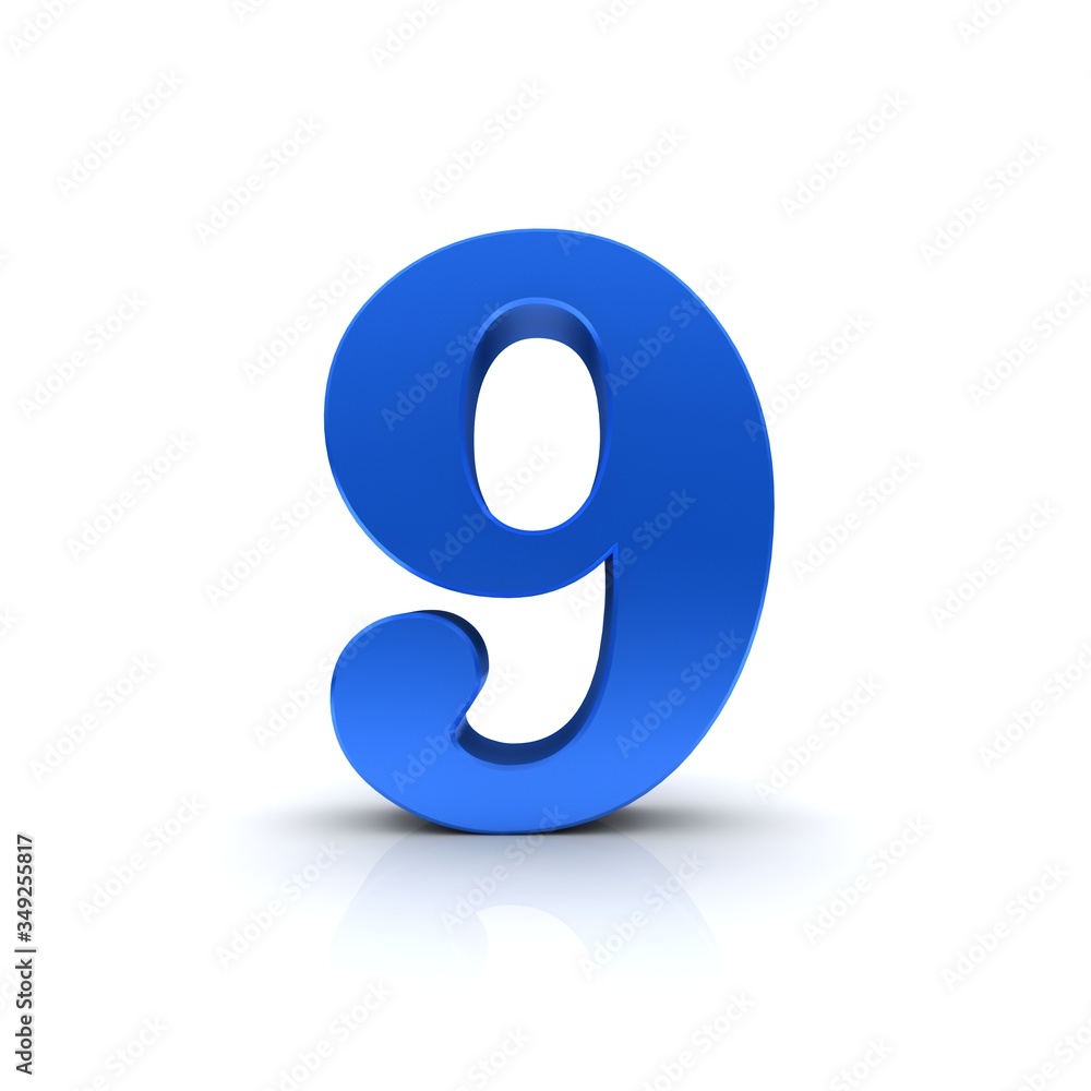 9 nine blue 3d number 9 nine blue 3d number